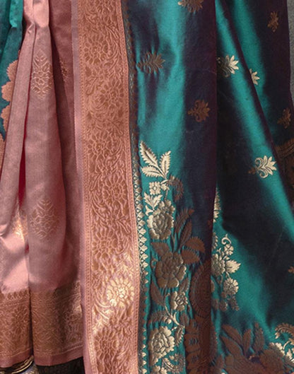 Dusty Pink Jacquard Silk Saree