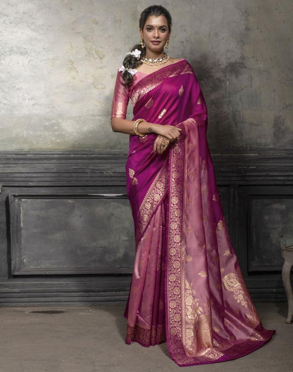 Purple Jacquard Silk Saree