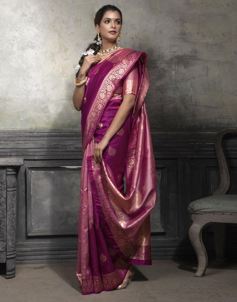 Purple Jacquard Silk Saree
