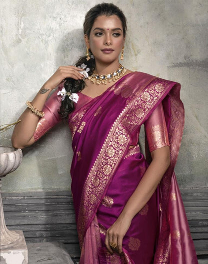 Purple Jacquard Silk Saree