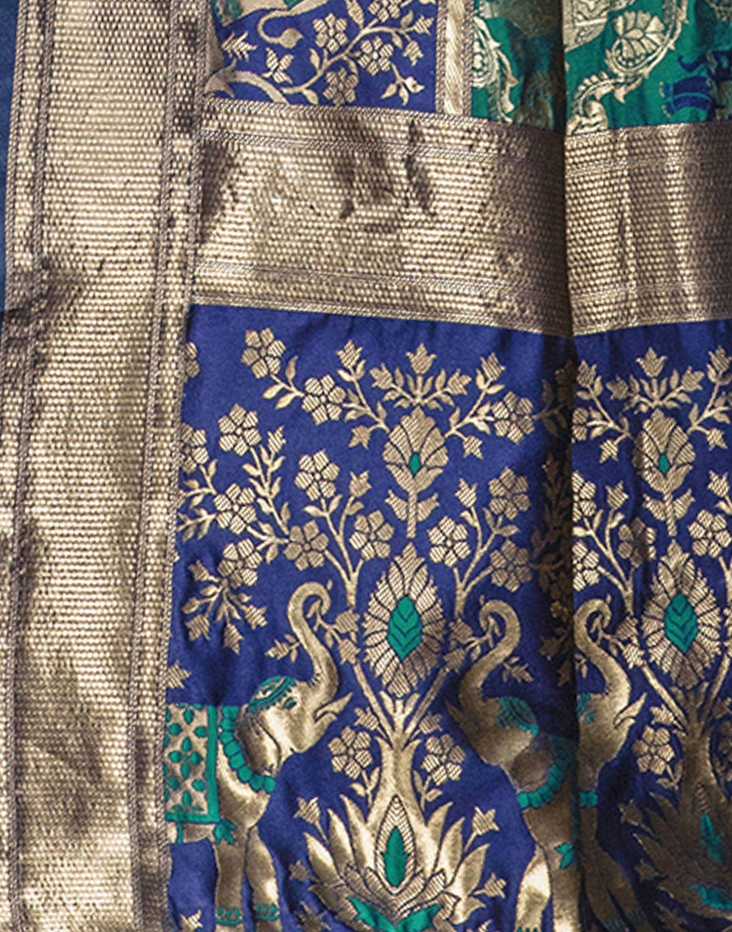 Turquoise Weaving Silk Banarasi Saree