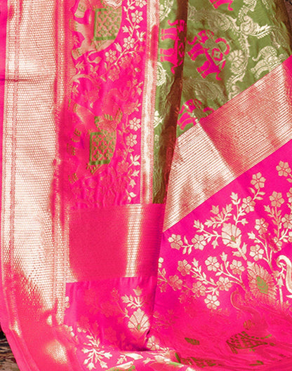 Mehandi Green Weaving Silk Banarasi Saree