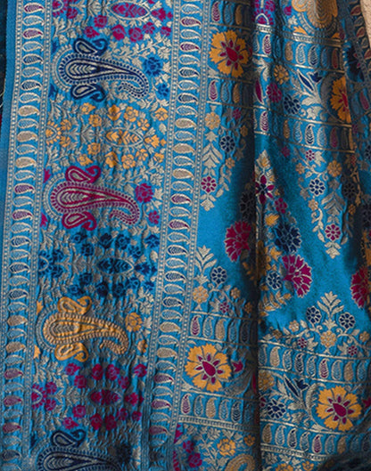 Blue Weaving Silk Banarasi Saree
