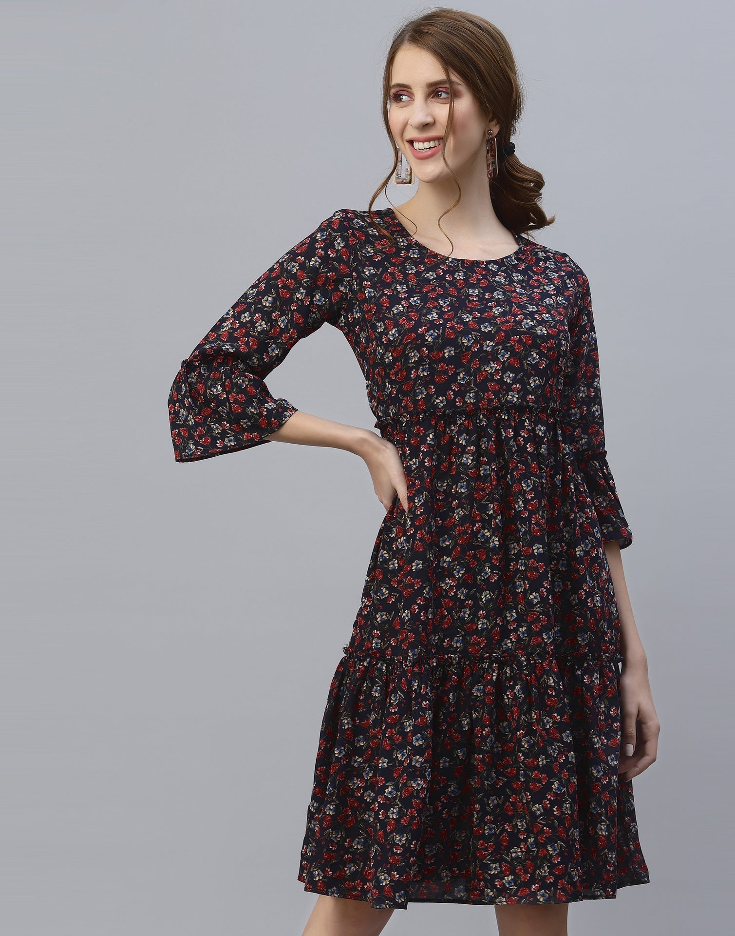 Multicoloured Tiered Dress | Sudathi