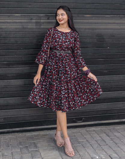 Multicoloured Tiered Dress | Sudathi