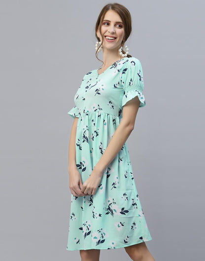 Sky Blue Tiered Dress | Sudathi