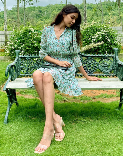 Light Green Tiered Dress | Sudathi