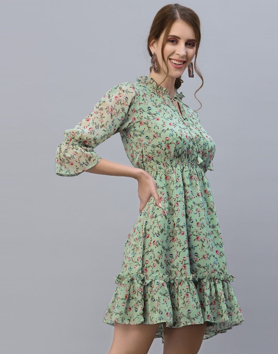 Light Green Tiered Dress | Sudathi