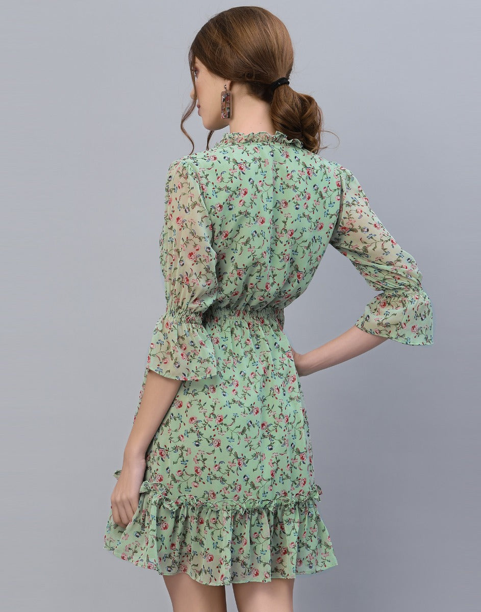 Light Green Tiered Dress | Sudathi