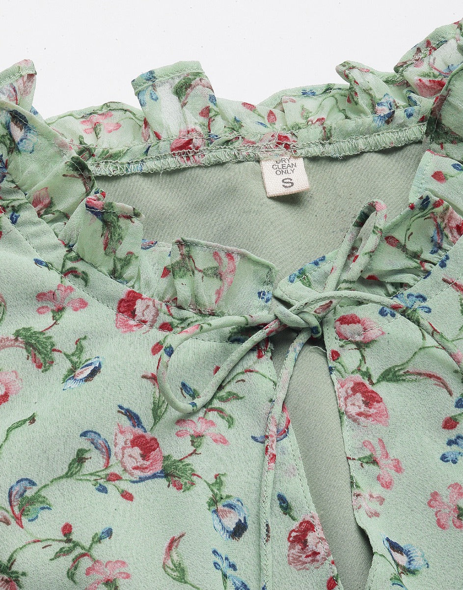 Light Green Tiered Dress | Sudathi