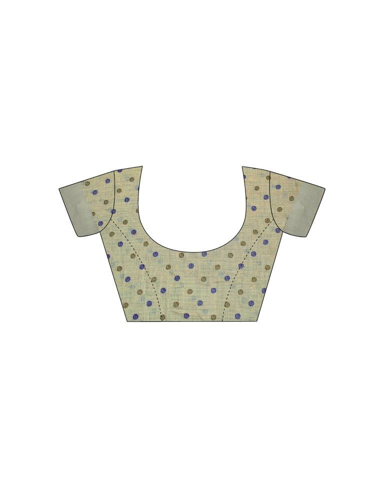 Pista Green Cotton Printed Saree