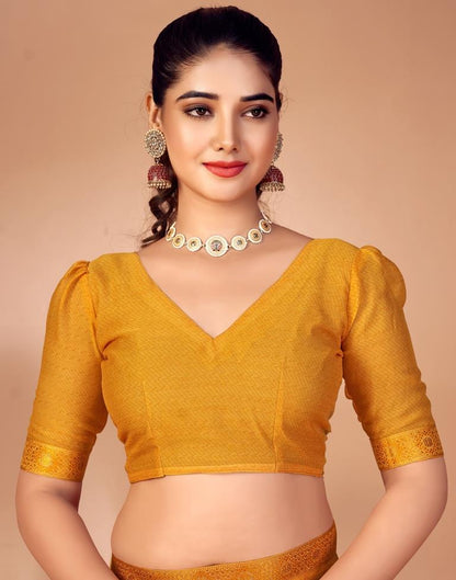 Turmeric Yellow Chiffon Printed Saree