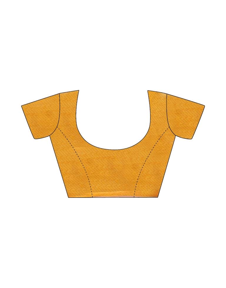 Turmeric Yellow Chiffon Printed Saree