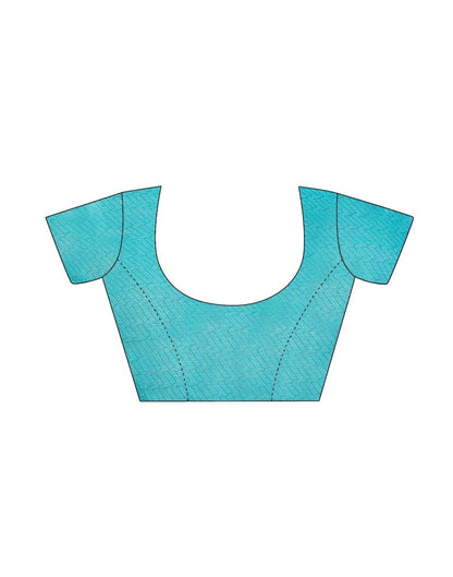 Sky Blue Chiffon Printed Saree