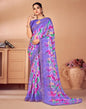 Purple Chiffon Printed Saree