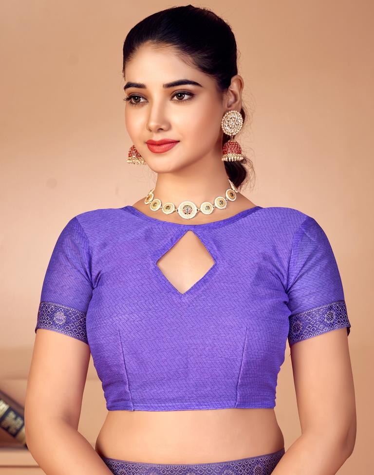 Purple Chiffon Printed Saree