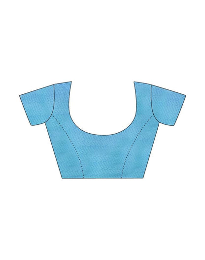 Sky Blue Chiffon Printed Saree