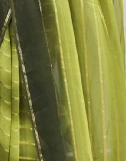 Ready to Wear Olive Green Georgette Printed Saree