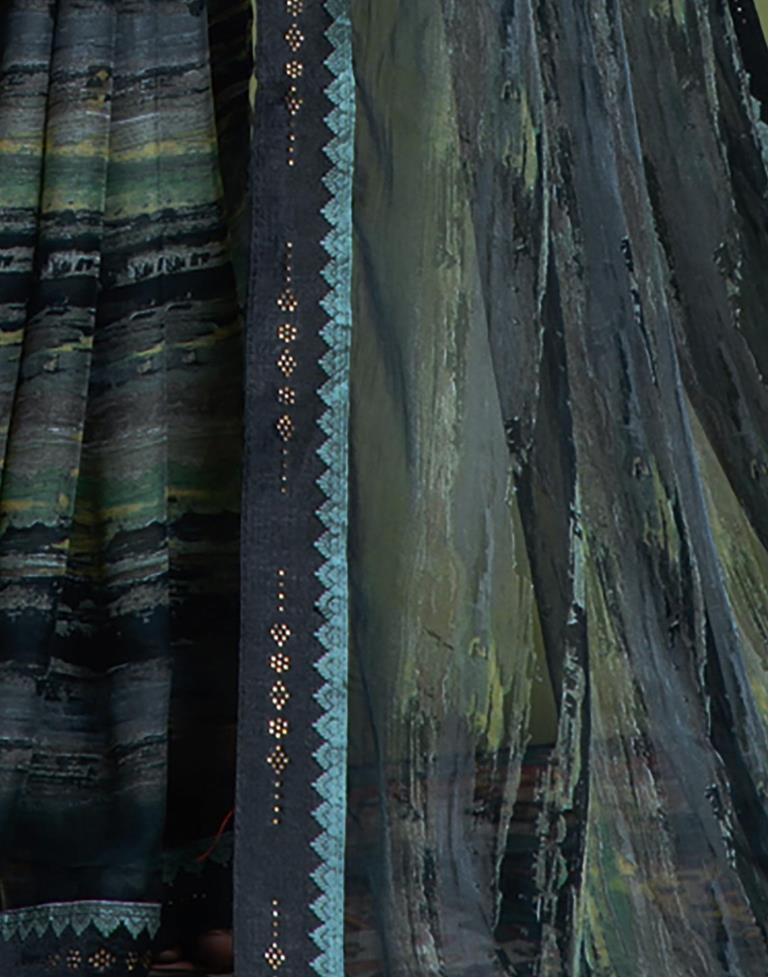 Multicoloured Chiffon Printed Saree