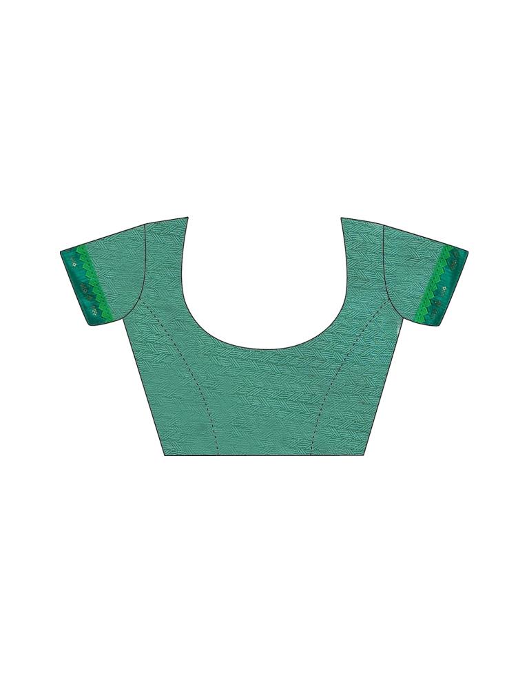 Parrot Green Chiffon Printed Saree