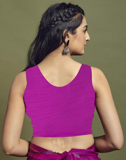 Purple Chiffon Printed Saree