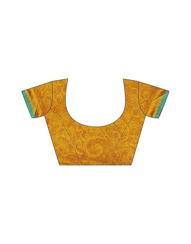 Turmeric Yellow Chiffon Printed Saree