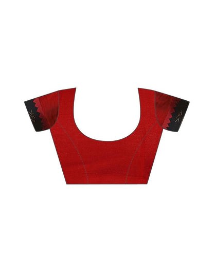 Red Chiffon Printed Saree