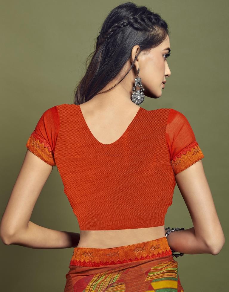 Multicoloured Chiffon Printed Saree