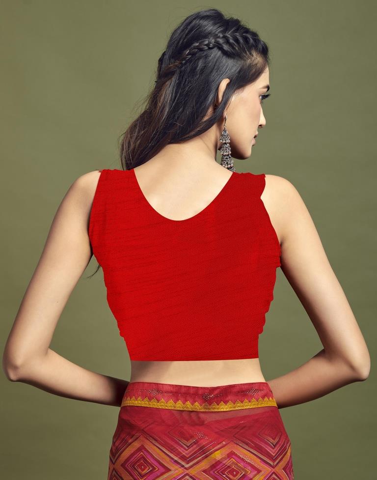 Multicoloured Chiffon Printed Saree