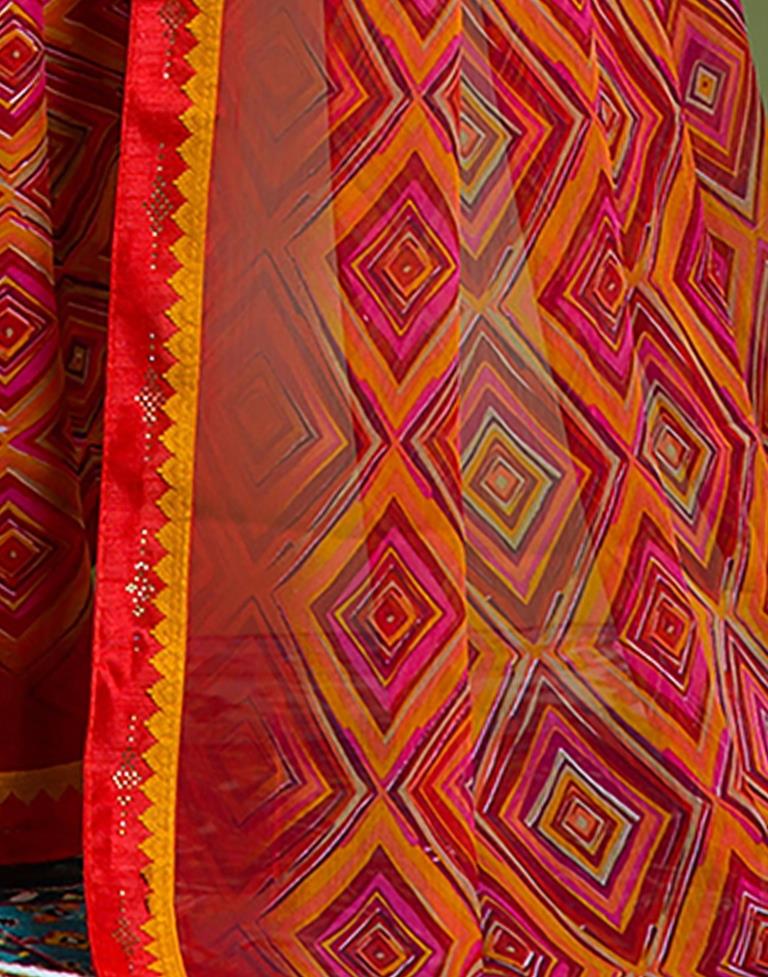 Multicoloured Chiffon Printed Saree