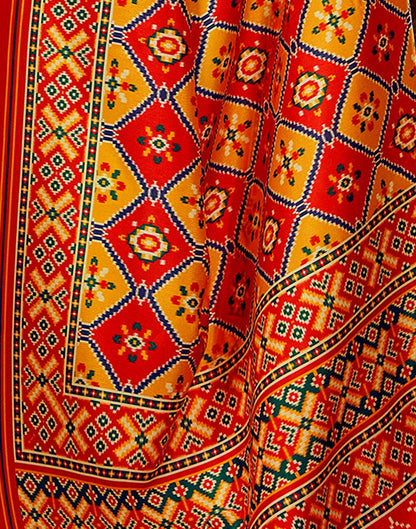 Multicoloured Printed Silk Saree