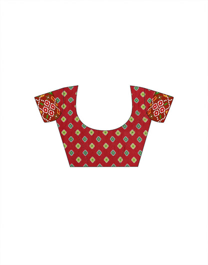 Green Printed Silk Saree