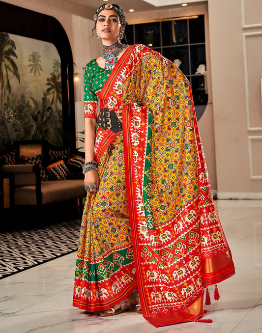 Light Pink Printed Silk Saree