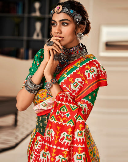 Light Pink Printed Silk Saree