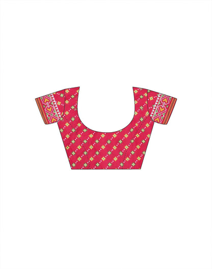 Off White Printed Silk Saree