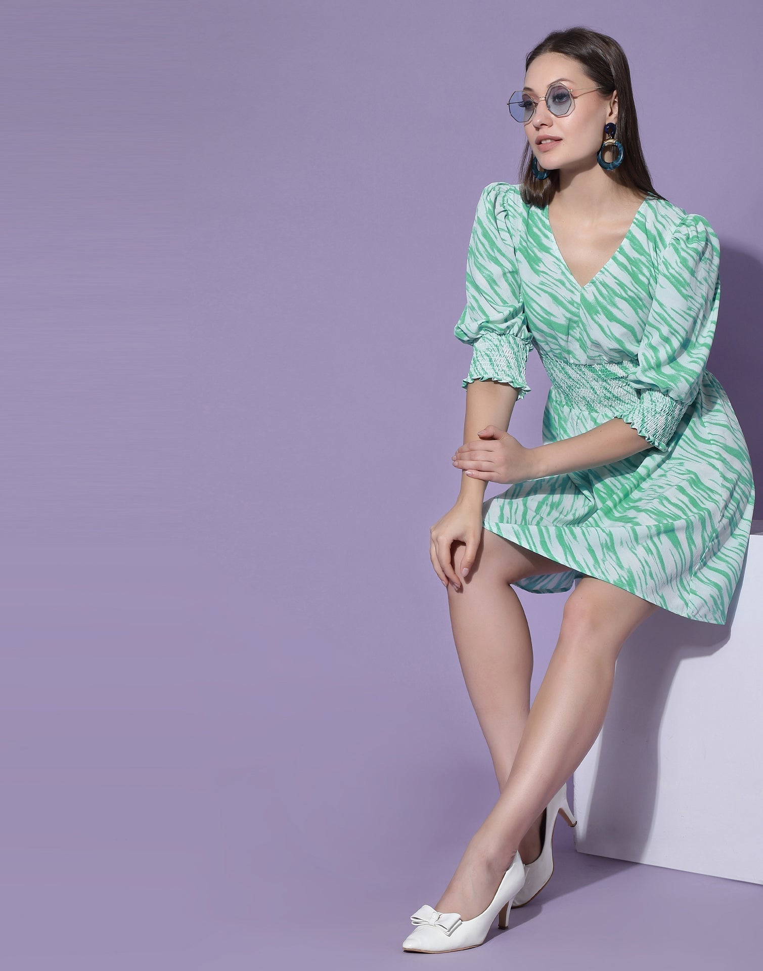 Turkish Blue Smocked Dress | Sudathi