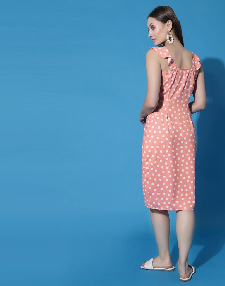 Peach Button Pencil Dress | Sudathi