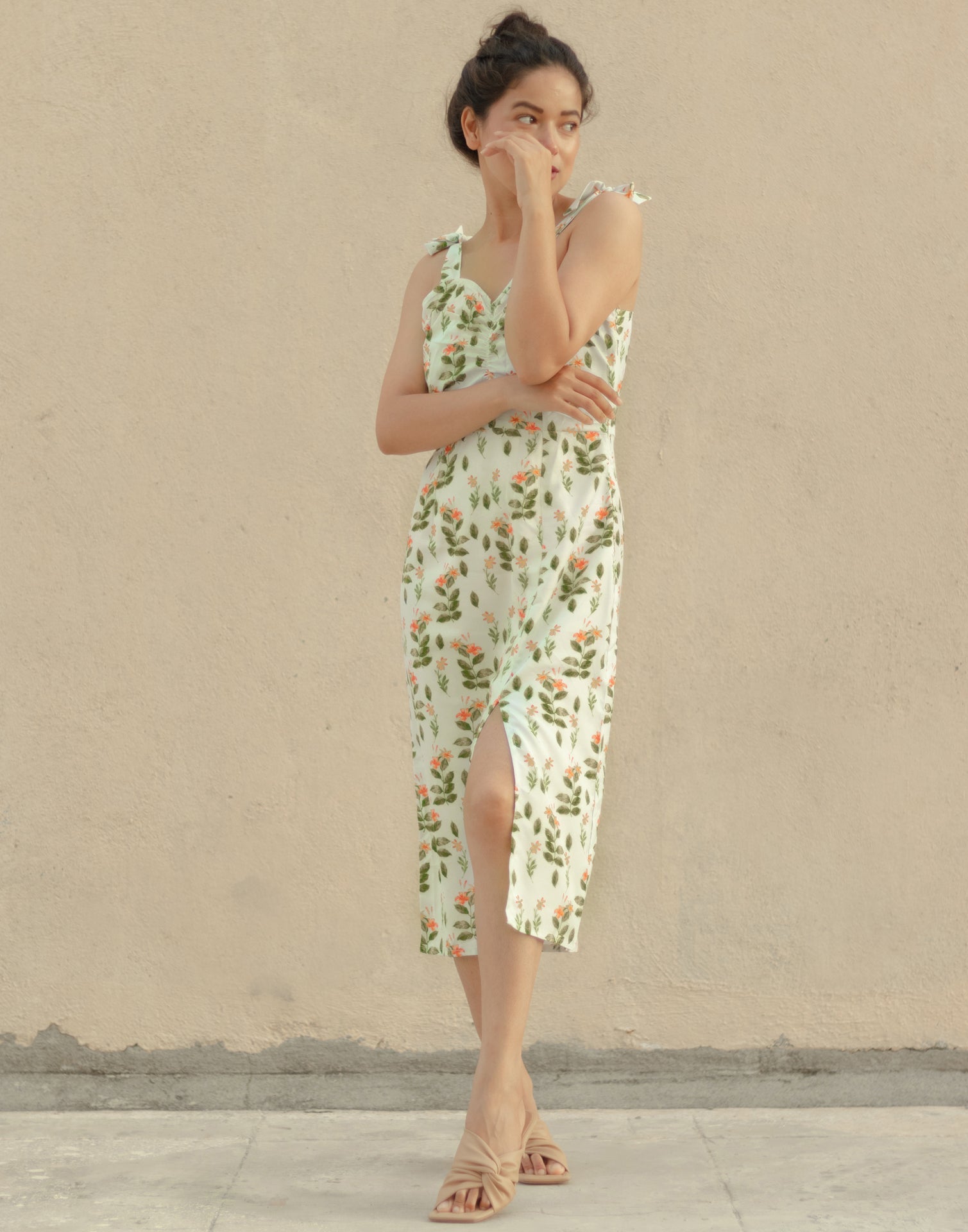 Off White Knot A-Line Dress | Sudathi
