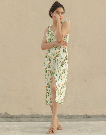 Off White Knot A-Line Dress | Sudathi