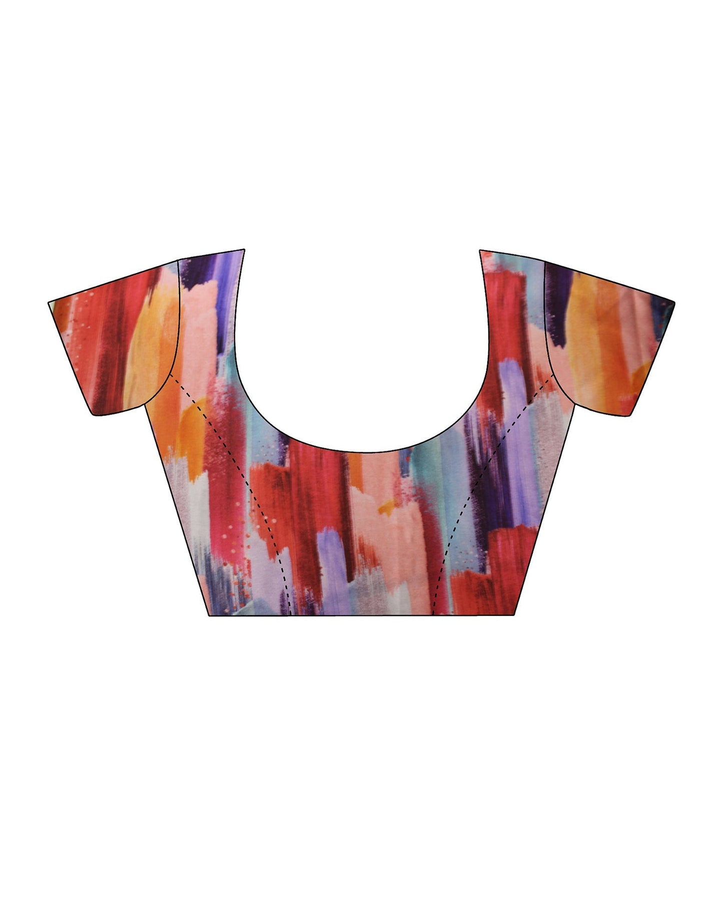 Multicoloured Printed Silk Saree