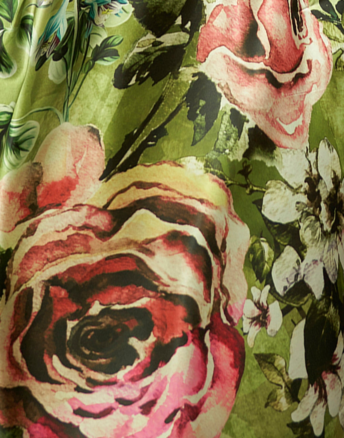 Green Printed Silk Saree