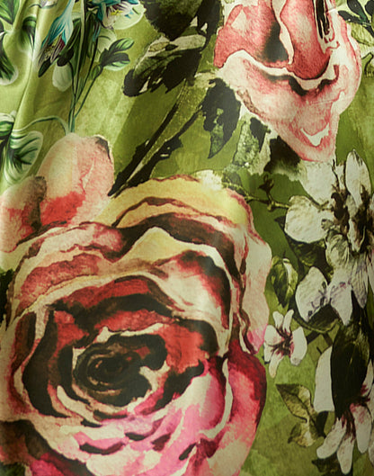 Green Printed Silk Saree