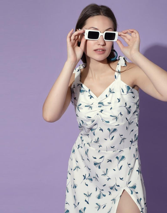 Off White Split Slip Dress | Sudathi