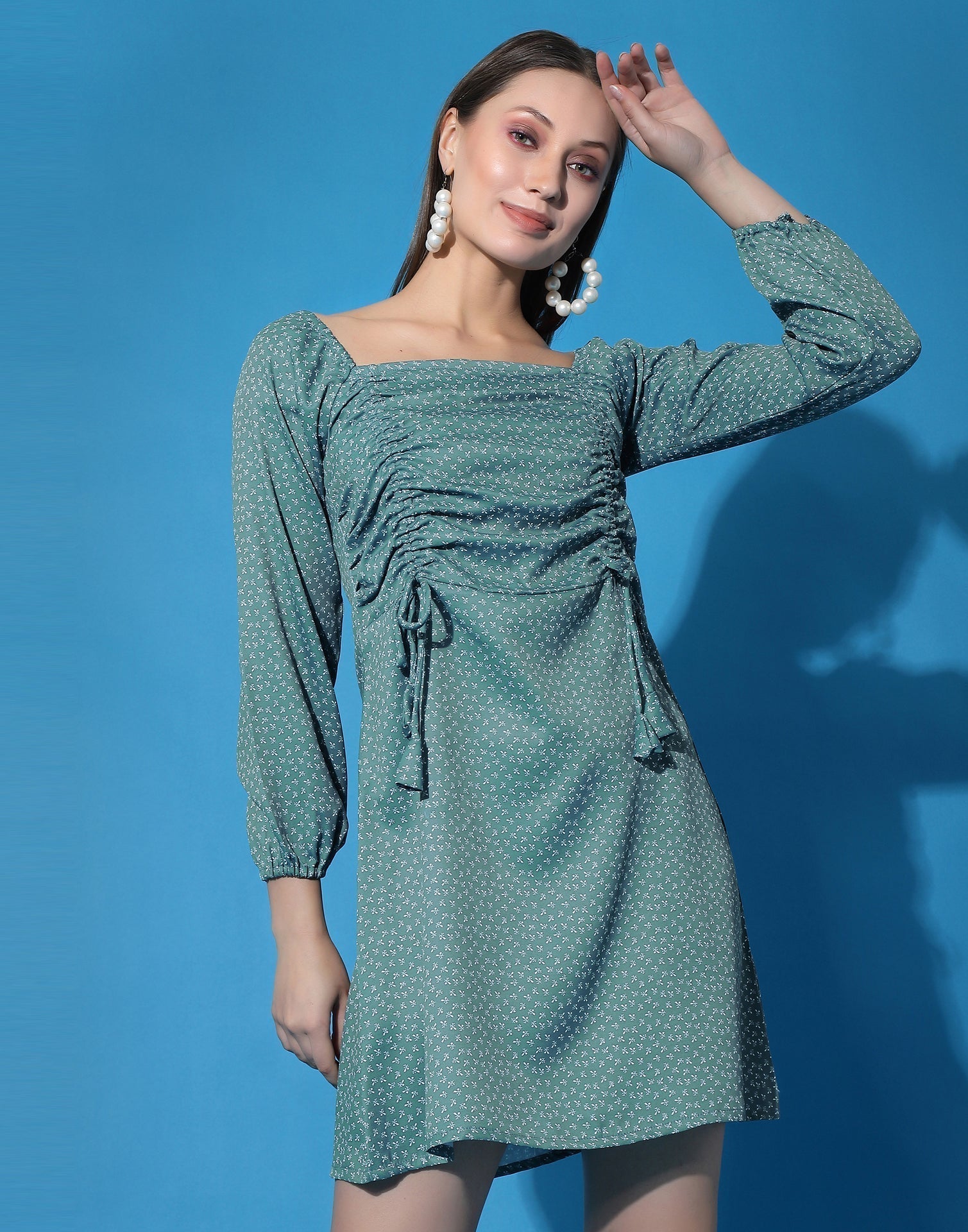Light Blue Drawstring Dress | Sudathi