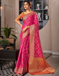 Pink Weaving Silk Bandhani Saree
