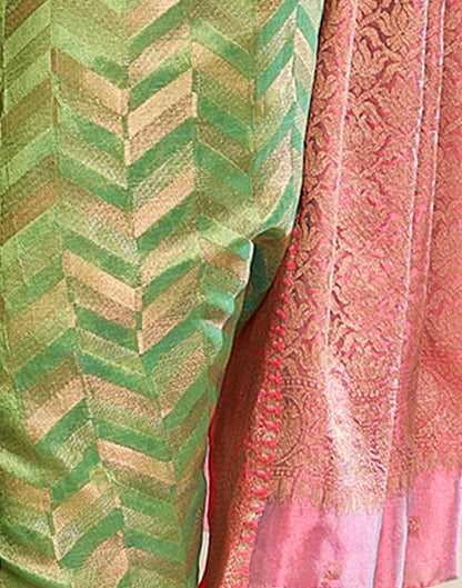 Green Weaving Cotton Banarasi Saree