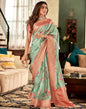Mint Green Weaving Silk Printed Saree