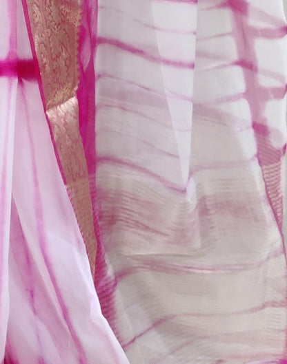 Rani Pink Organza Printed Saree