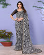 Black Chiffon Printed Saree