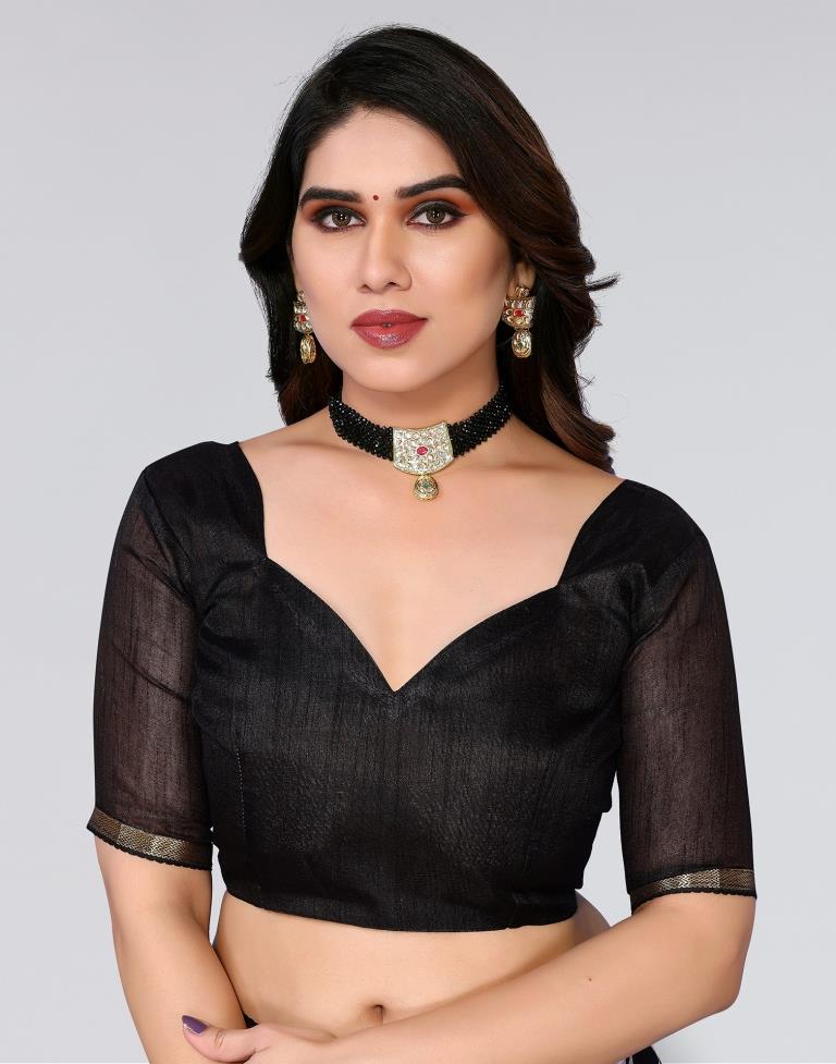 Black Printed Chiffon Saree